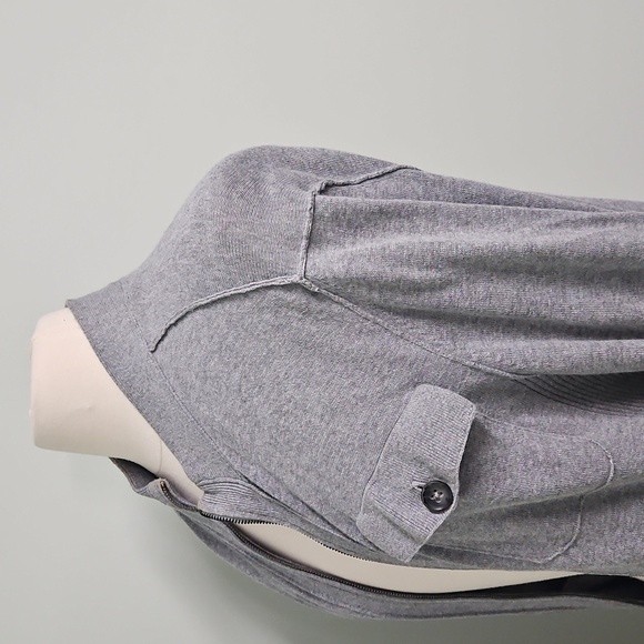 Banana Republic Cardigan Gray Zip-Up Grandpa Layering Size Medium - Picture 6 of 7